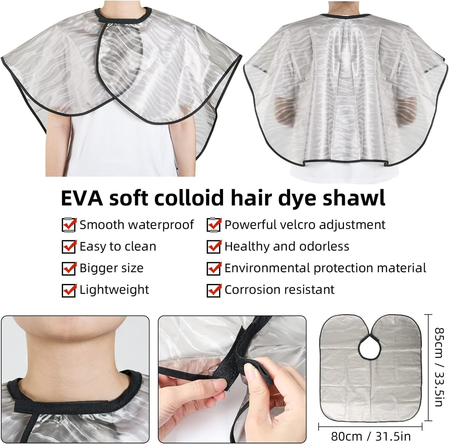 White Smoke ROOHUA Hair Coloring Kit- Hair Dye Kit - Hair dye brush and bowl set,Hair agitator,Hair Clips and disposable gloves shower caps,Essential Salon Supplies for Home Use (16, Black)