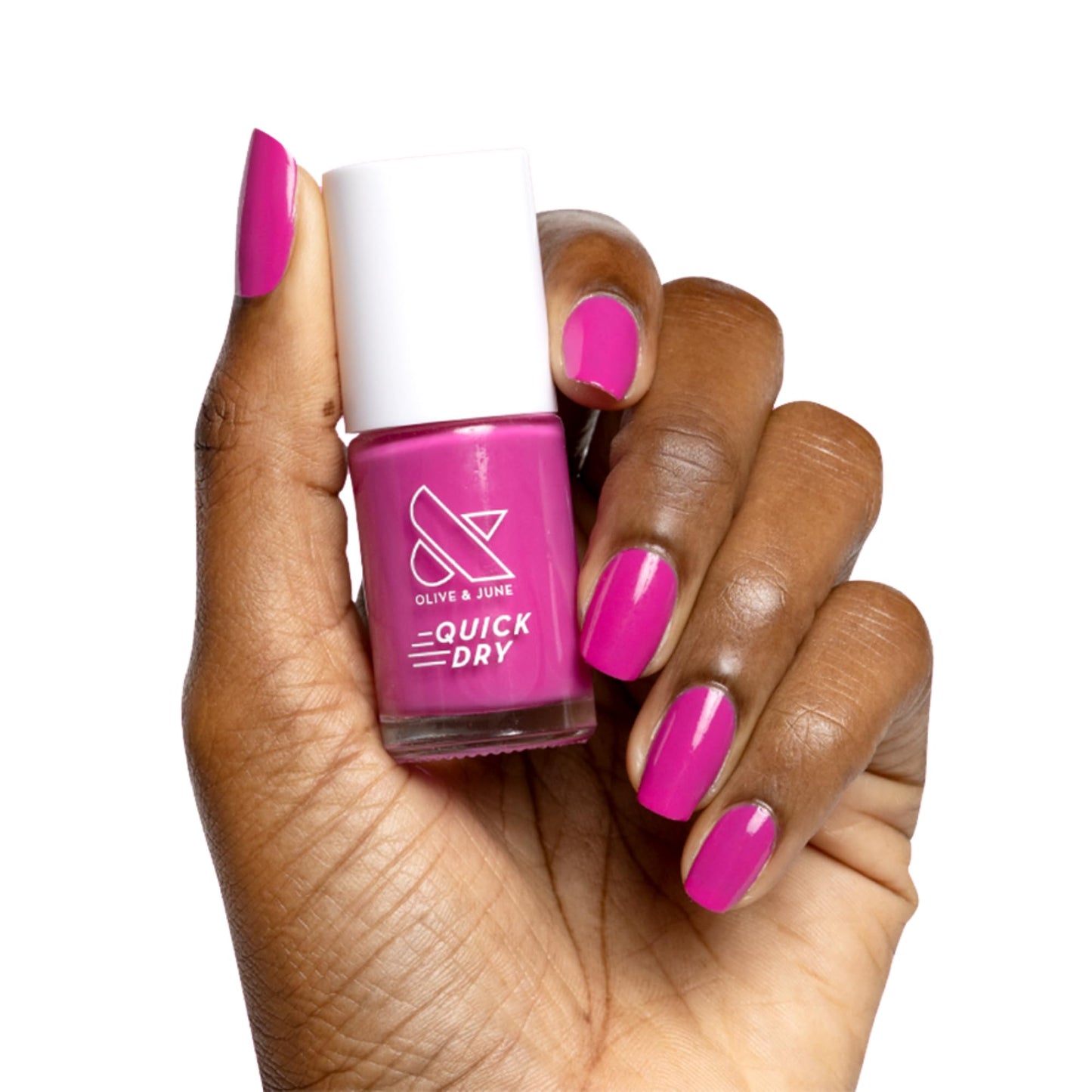 White Smoke Olive & June Quick Dry Nail Polish | Spring Pastel Nails | Instant Fast-Drying Smudgeproof | 15-free Vegan Cruelty-Free | Lasts up to 5 Days | Salon-Quality Manicure Pedicure | Wildest Magenta Purple