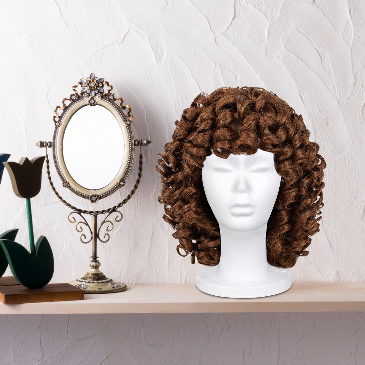 Light Gray Leeven 3 Packs Foam Wig Head Female Styrofoam Mannequin Head Stand for wigs foam heads Wig Display for Style, Model, Display Hair, Hats, Hairpieces, Mask , Salon and Travel
