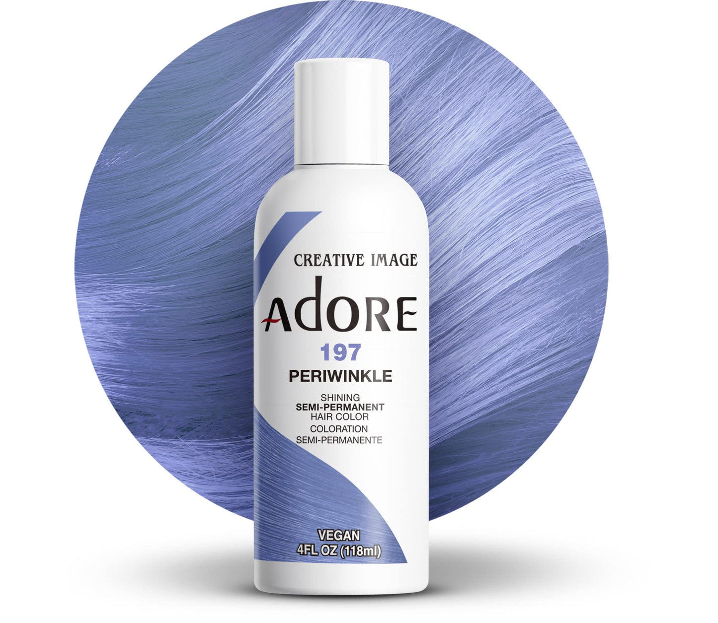 White Smoke Adore Semi Permanent Hair Color - Vegan and Cruelty-Free Hair Dye - 4 Fl Oz - 197 Peri Winkle (Pack of 3)