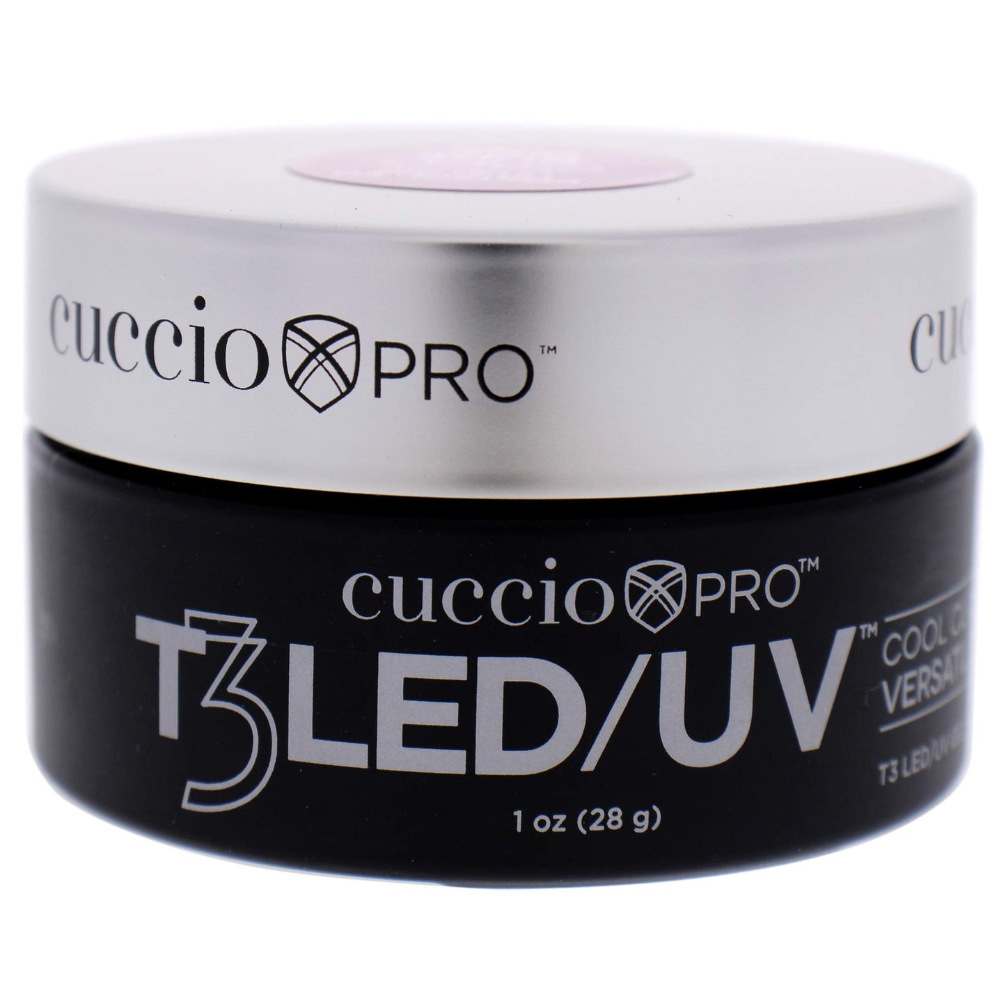 Gray Cuccio Pro T3 Cool Cure Versatility Gel - Controlled Levelling - LED And UV - Incredibly Flexible - Strong Adhesion - Thick Viscosity - Fast Application - Quick-Dry - Opaque Nude Pink - 1 Oz Nail Gel