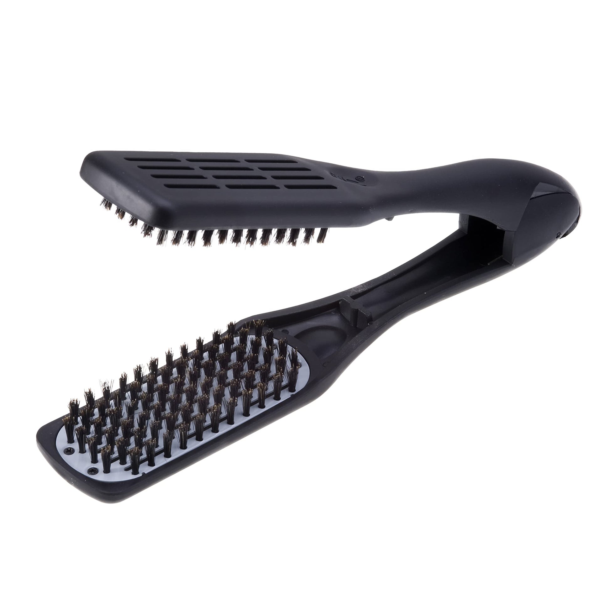 White Smoke Denman D79 Thermoceramic Hair Straightening Brush - with Boar Bristles - For Wide, Wavy, Curly, Coily Hair – Black