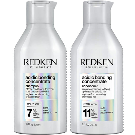 White Smoke Redken Bonding Shampoo & Conditioner Set for Damaged Hair Repair | Acidic Bonding Concentrate | Sulfate-Free | Repairs Bleached or Color-Treated Hair | For All Hair Types | 10.1 Fl Oz