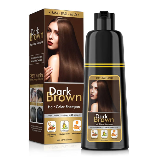 White Smoke BOJICA Hair Dye Shampoo 3 in 1 for Gray Hair, Dark Brown Hair Color shampoo for Women, Natural Shampoo Hair Dye-100% Grey Hair Coverage/Herbal Ingredients - 150ml (5.07 oz)