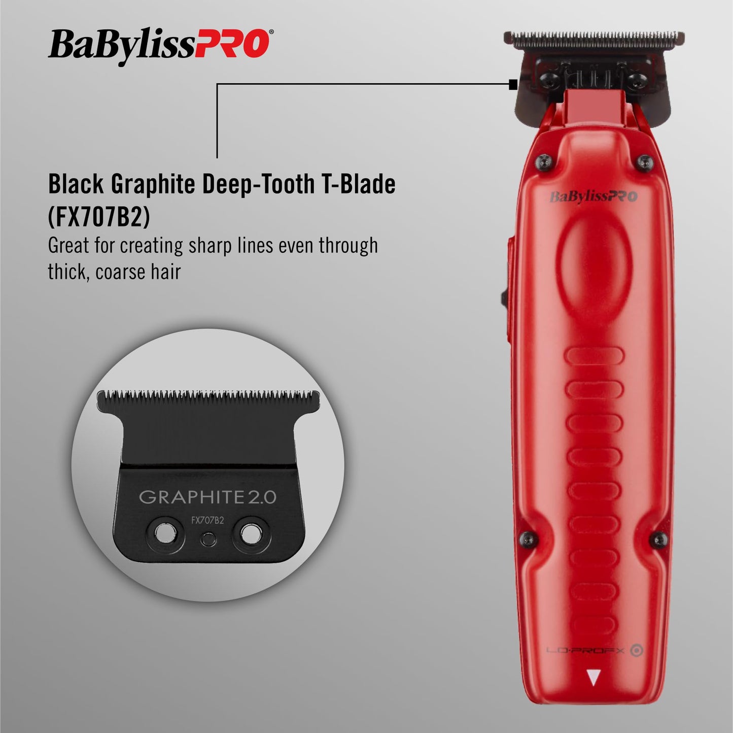 Gray BaBylissPRO FXONE LO-PROFX prepack Including Hair Clipper, Trimmer, Charging Base and Boosted Capacity Battery