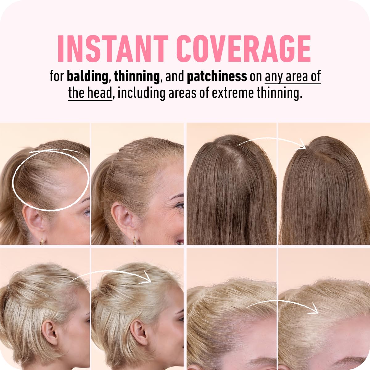 White Smoke BOLDIFY Hairline Powder - Water-Resistant Root Touch Up Hair Color for Gray Coverage - 24-Hour Stain-Proof, Mess-Free Hair Powder for Thinning Hair - Medium Blonde