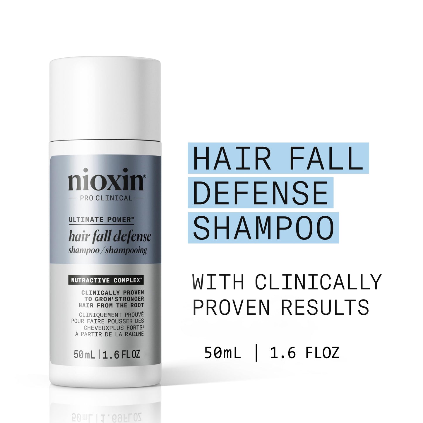 White Smoke Nioxin Hair Fall Defense Ultimate Power Shampoo | Visibly Less Hair Loss | For Thicker and Stronger Hair | 1.6 Fl Oz | 50mL