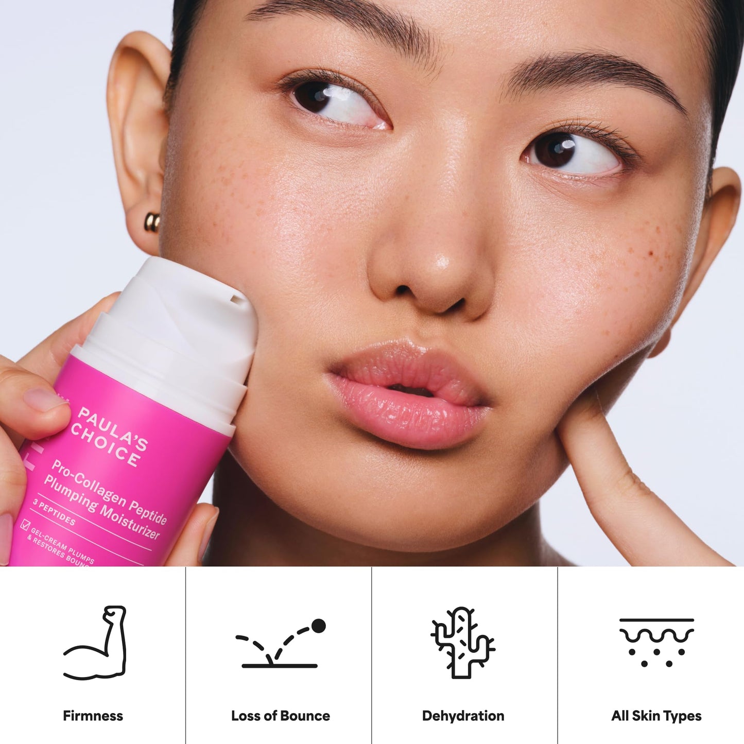 White Smoke Paula's Choice Pro-Collagen Peptide Plumping Face Moisturizer, Daily Gel Face Cream for Deep Lightweight Hydration, Wrinkles & Loss of Firmness, Fragrance-Free, 1.7 Fl Oz