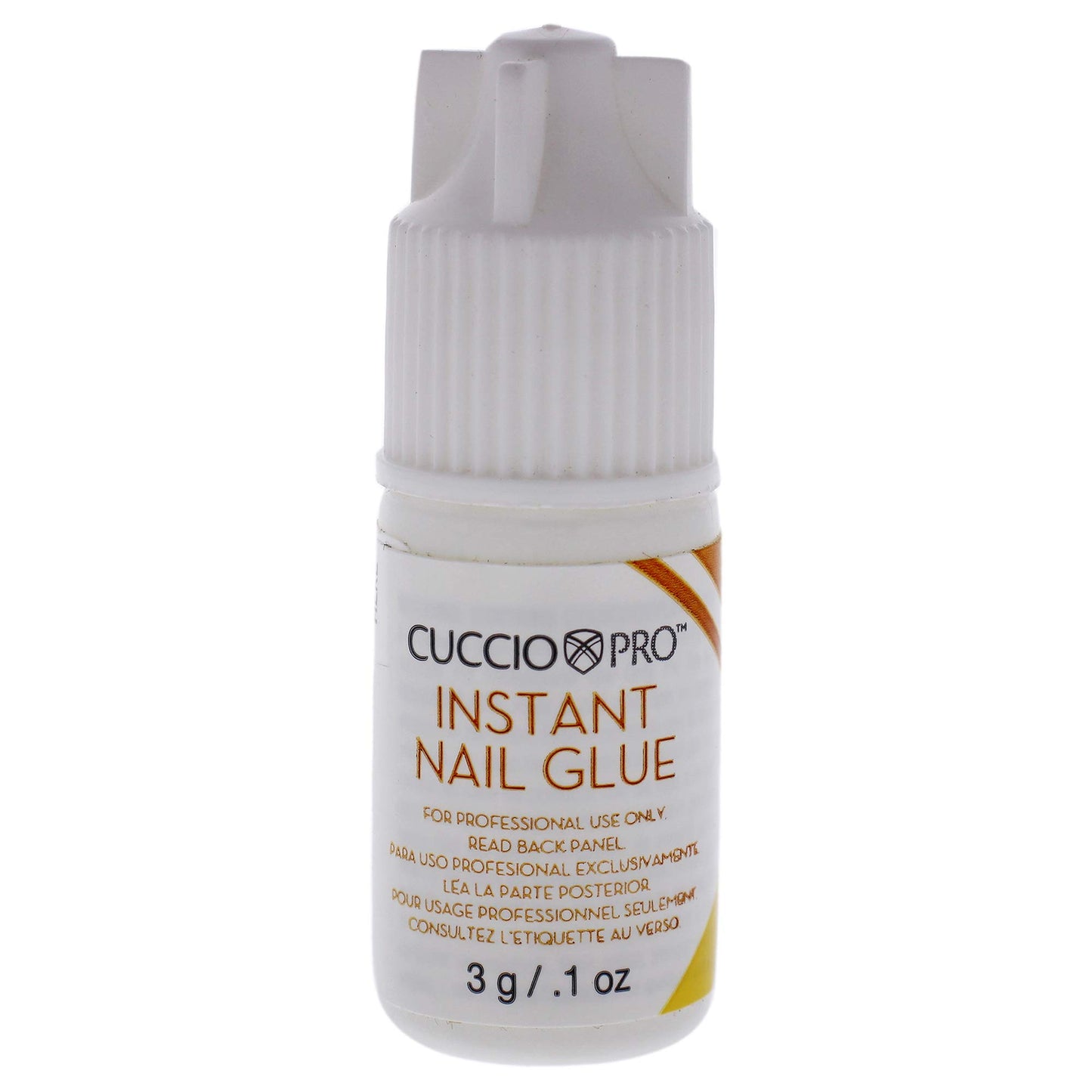 Gray Cuccio Pro Instant Nail Glue, Professional Quality, Fast-Drying Adhesive for Artificial Nails and Decorations, Crystal Clear, 0.1 oz