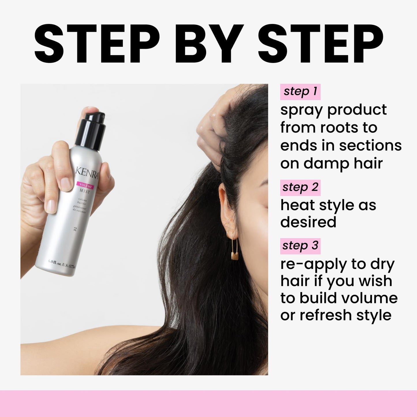 White Smoke Kenra Professional Volume Mist 2 | Volume Builder | Lightweight, Fine Mist | Low Hold, Flexible Finish | Thermal Protection | Volume That Lasts Up To 48 hours | All Hair Types | 6 fl. oz.