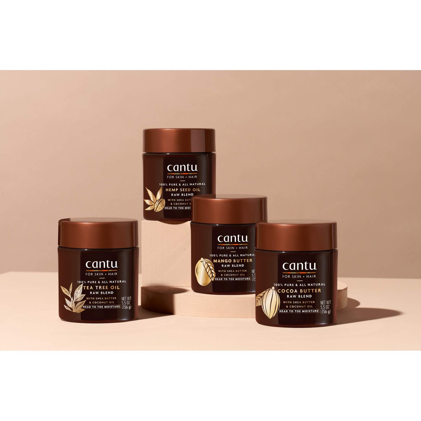 Tan Cantu Skin Therapy Hydrating Raw Blends Body Butter Mango Butter Shea Butter and Coconut Oil, 5.5 Ounce
