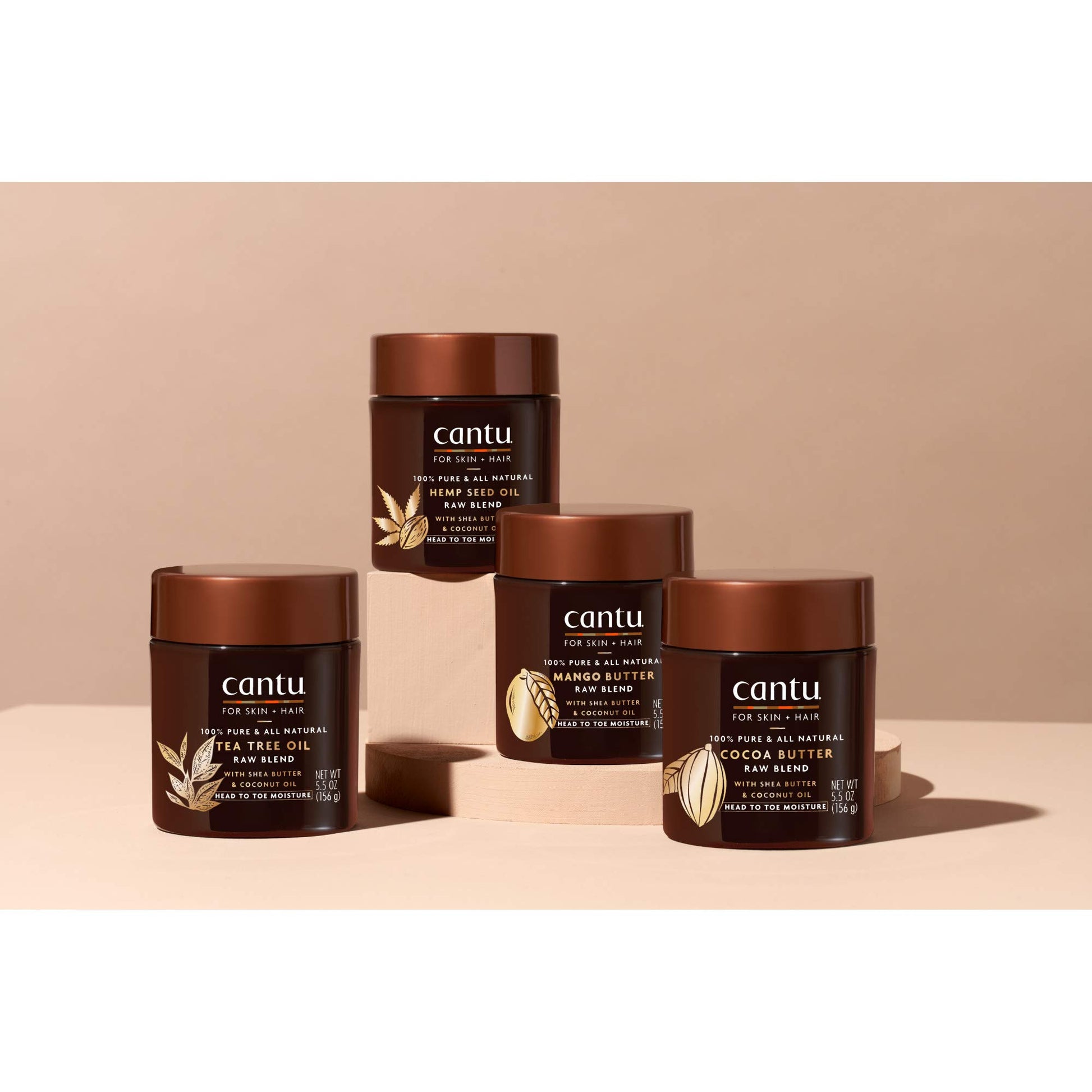 Tan Cantu Skin Therapy Hydrating Raw Blends Body Butter Mango Butter Shea Butter and Coconut Oil, 5.5 Ounce