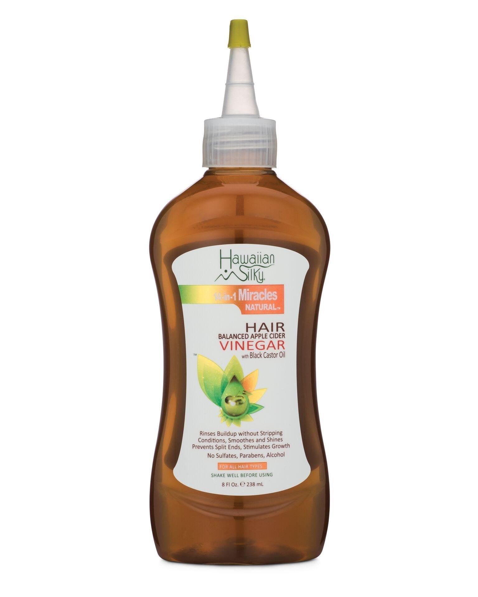 White Smoke Hawaiian Silky Hawaiian silky 14-in-1 miracles balanced apple cider vinegar with black castor oil 8 fluid ounce, Brown, 8 Fl Ounce