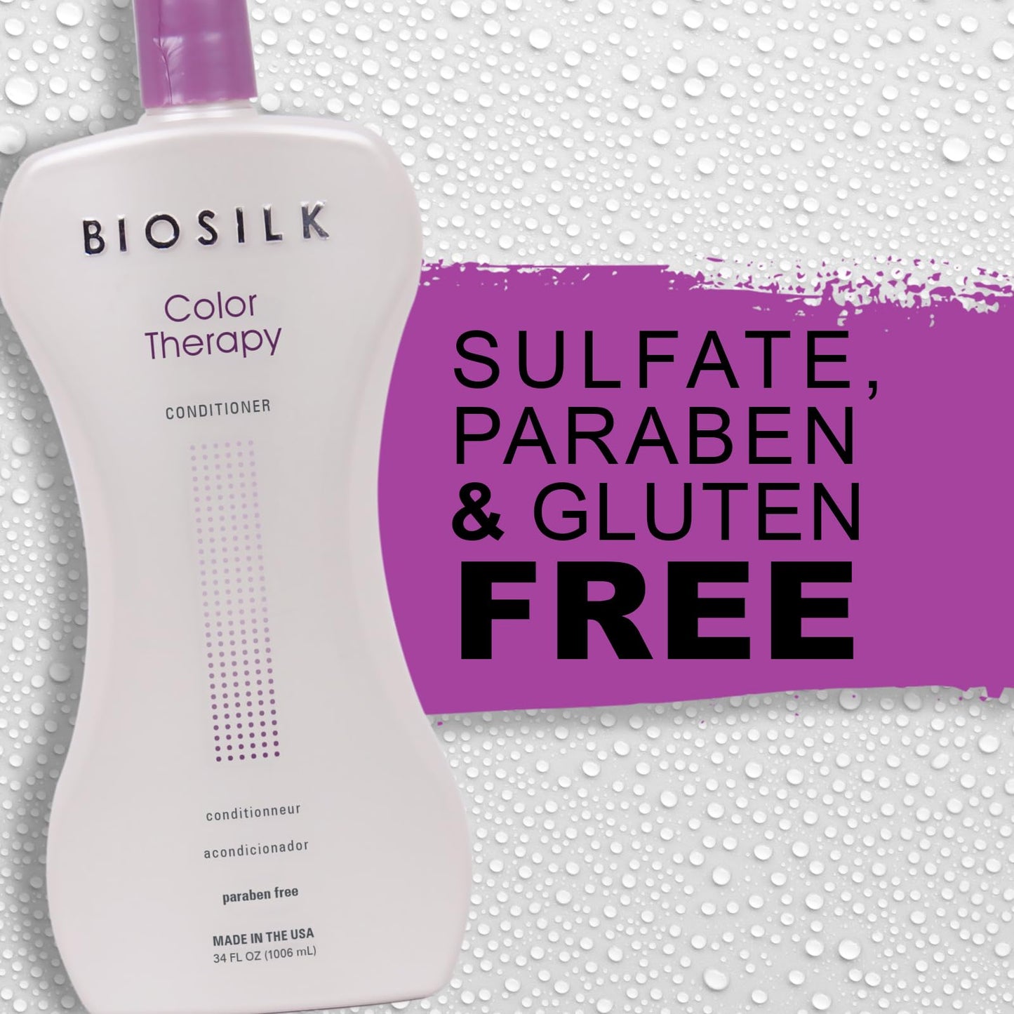 Light Gray BioSilk Color Therapy Shampoo & Conditioner Duo, Gently Cleanses & Replenishes Moisture, Sulfate, Paraben, & Cruelty-Free, 34 Oz (Pack of 2)