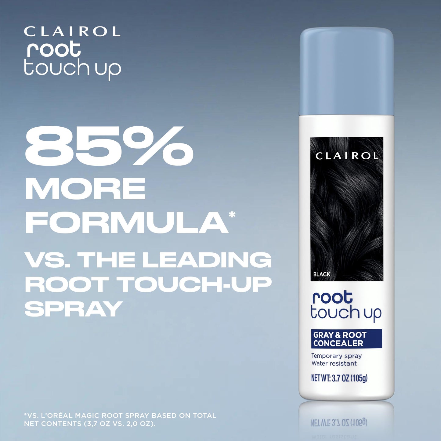 Light Steel Blue Clairol Root Touch-Up Temporary Hair Coloring Spray, Medium Brown Hair Color | Instant Natural-Looking Gray Root Coverage | Ammonia Free | Lightweight Formula | Pack of 1