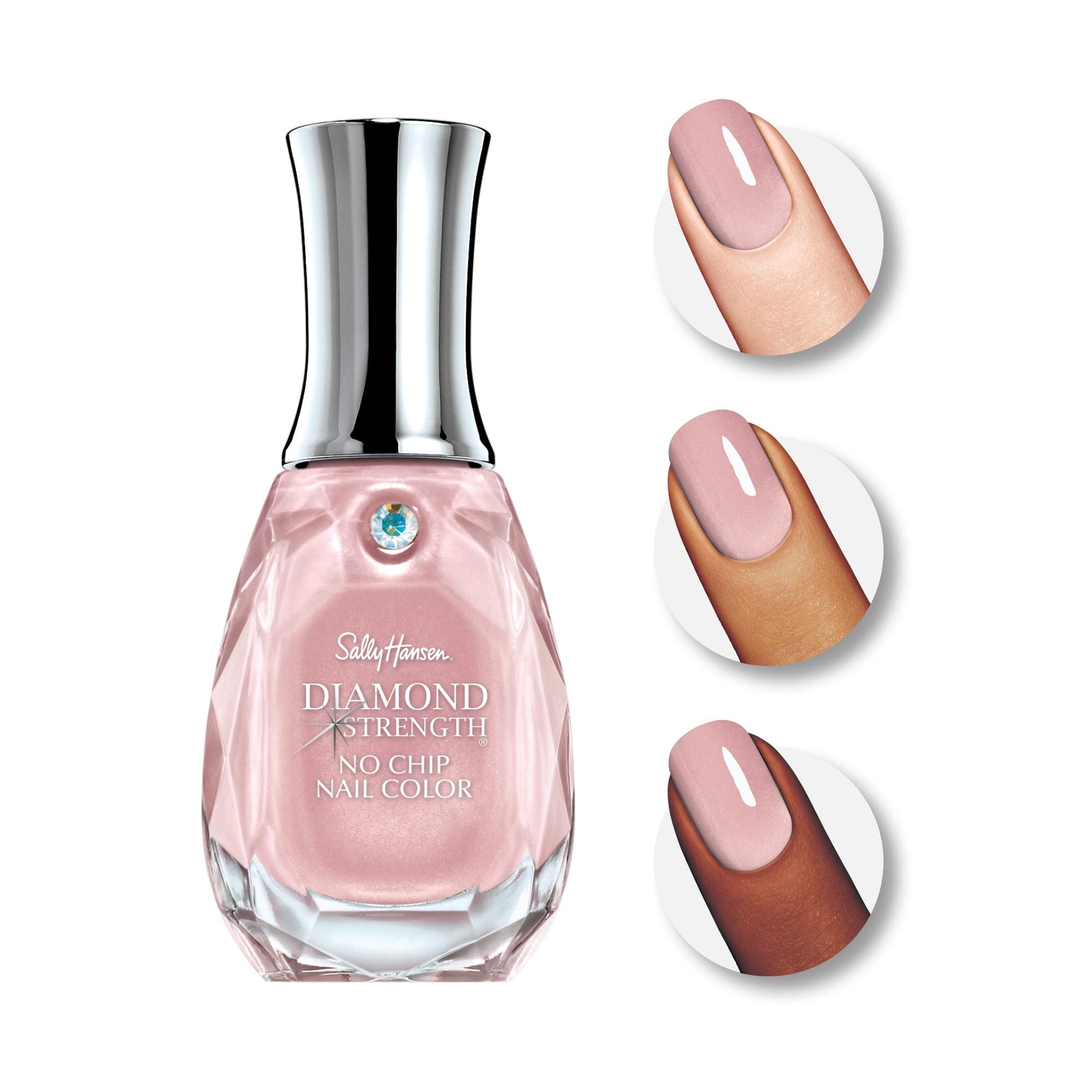 White Smoke Sally Hansen Diamond Strength, Champagne Toast, Nail Growth, Protective Layer, Sheer, Shimmery Pink Nail Polish