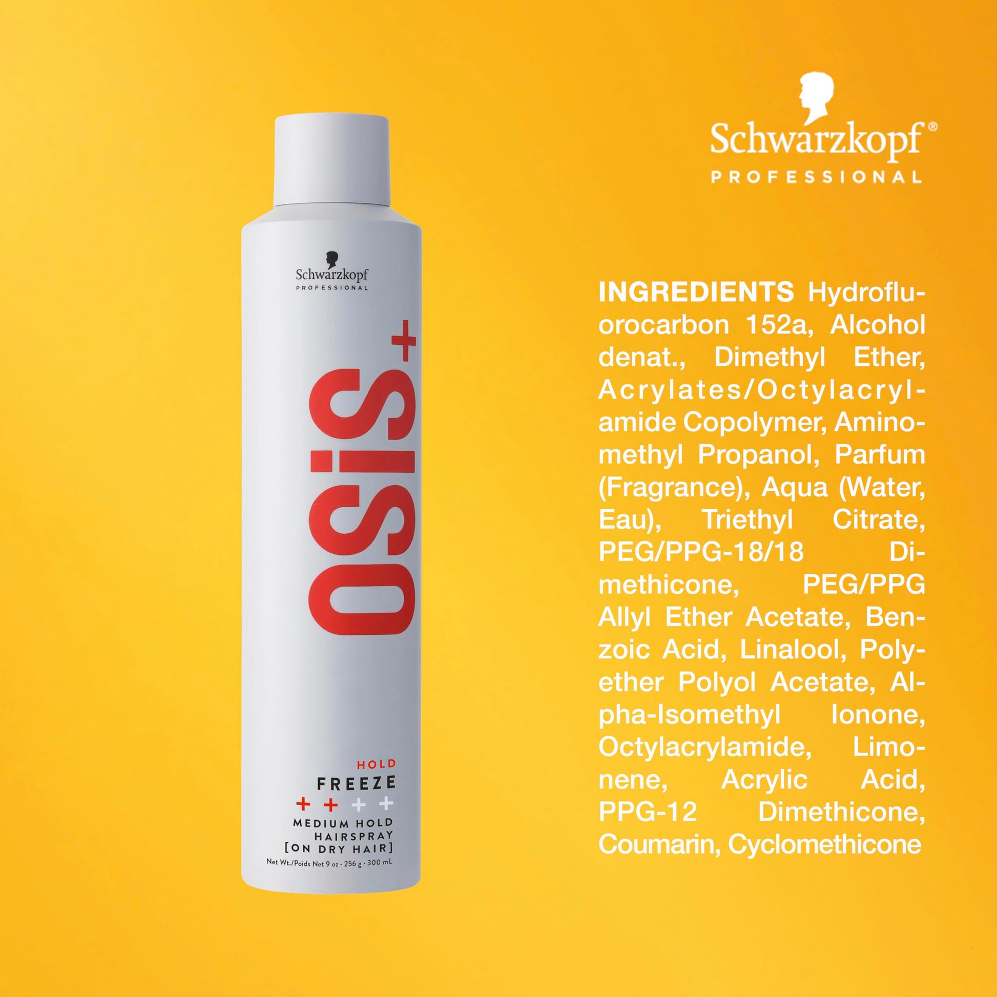Orange OSiS+ Freeze Medium Hold Hairspray 9oz | All Day Hold and Shine | Heat and Humidity Protection