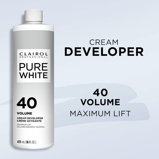 Lavender Clairol Professional Pure White 40 volume Crème Developer, 16 oz