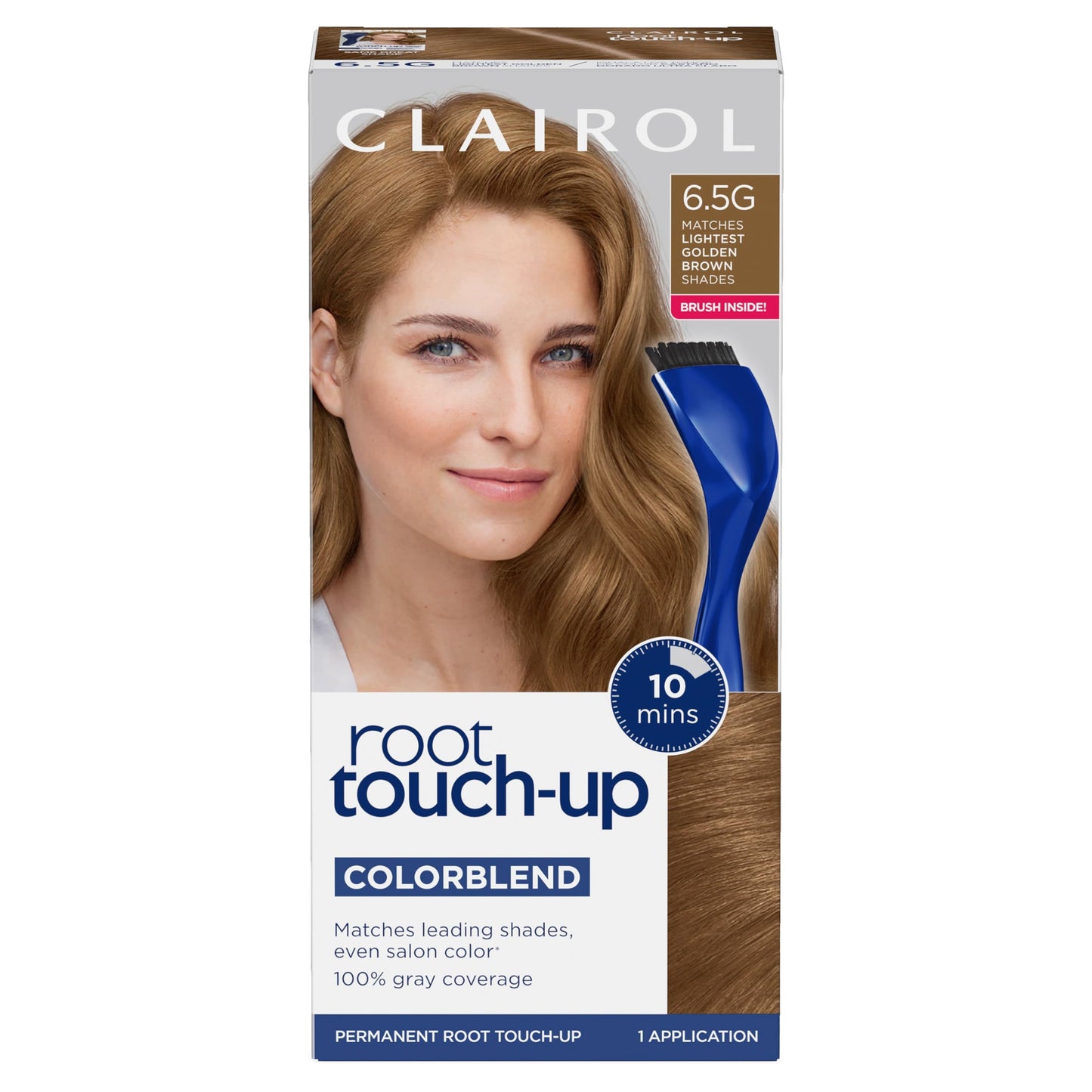 White Smoke Clairol Root Touch-Up by Nice'n Easy Permanent Hair Dye, 6.5G Lightest Golden Brown Hair Color| 100% Gray Coverage | Easy Brush Application | Matches Professional Salon Shades | Pack of 1