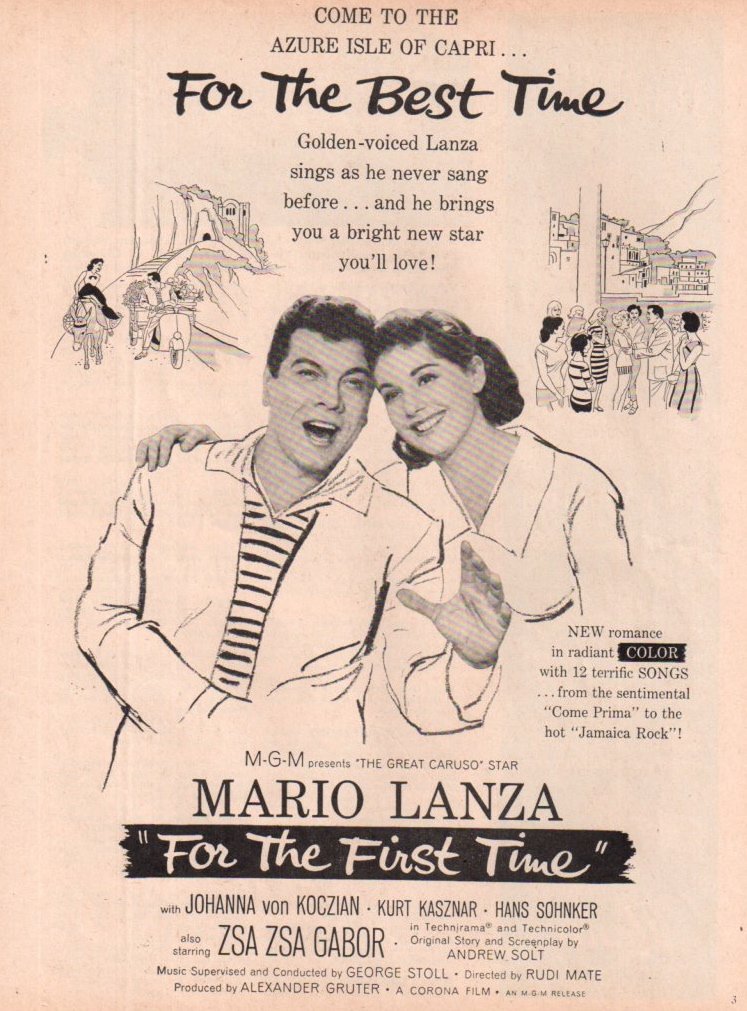 Bisque Mario Lanza Vintage ad original clipping magazine photo 1pg 8x10 #Q9185
