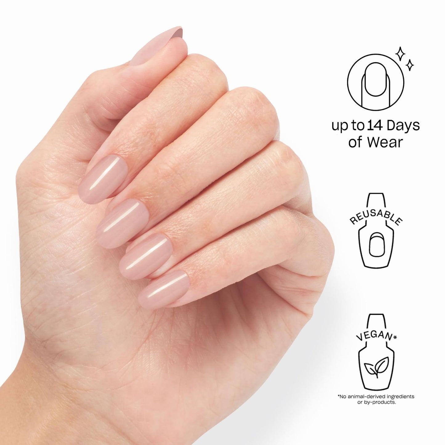 White Smoke OPI Nail Lacquer & On Point Press On Nails, Put it in Neutral Bundle | Sheer Soft Short Round Press-On Nails 24 Count with Nail Glue with Matching Nail Lacquer Polish Shade
