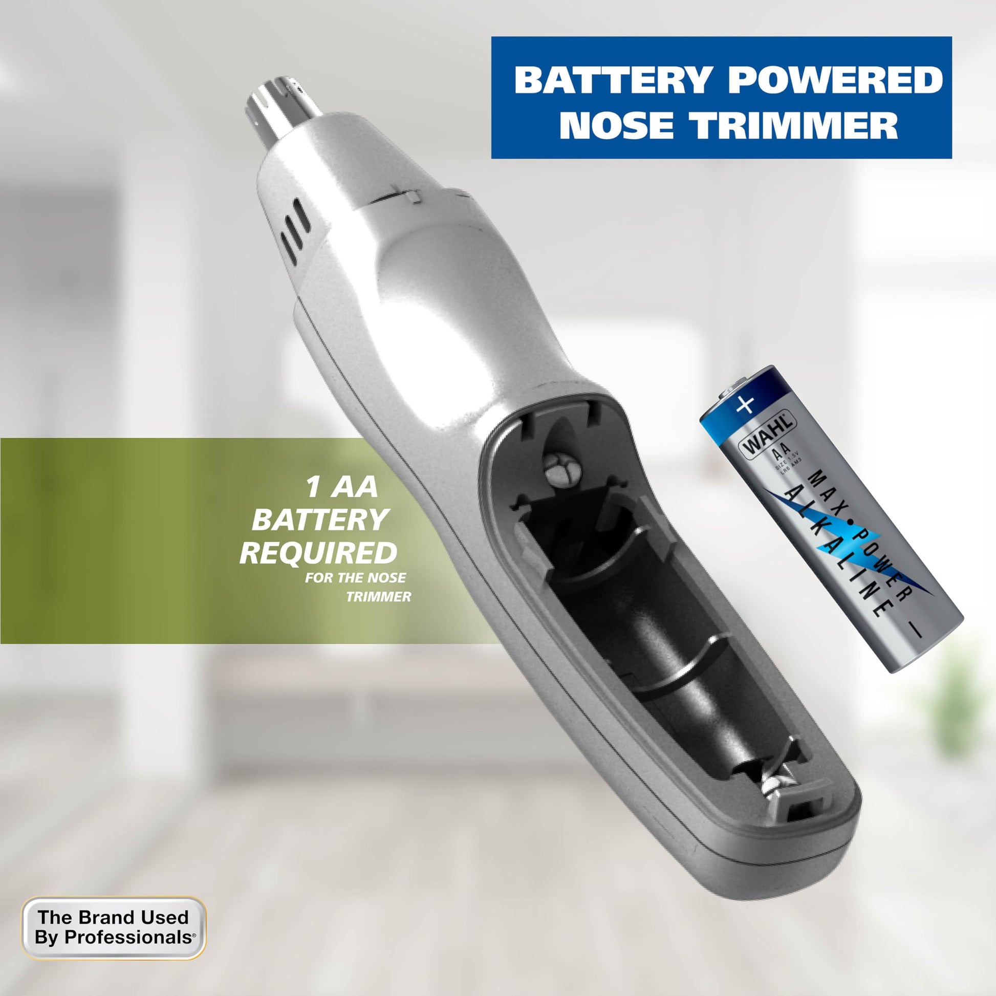 Light Gray Wahl Groomsman Rechargeable Beard Trimmer kit for Mustaches, Nose Hair, and Light Detailing and Grooming with Bonus Wet/Dry Battery Nose Trimmer – Model 5622v