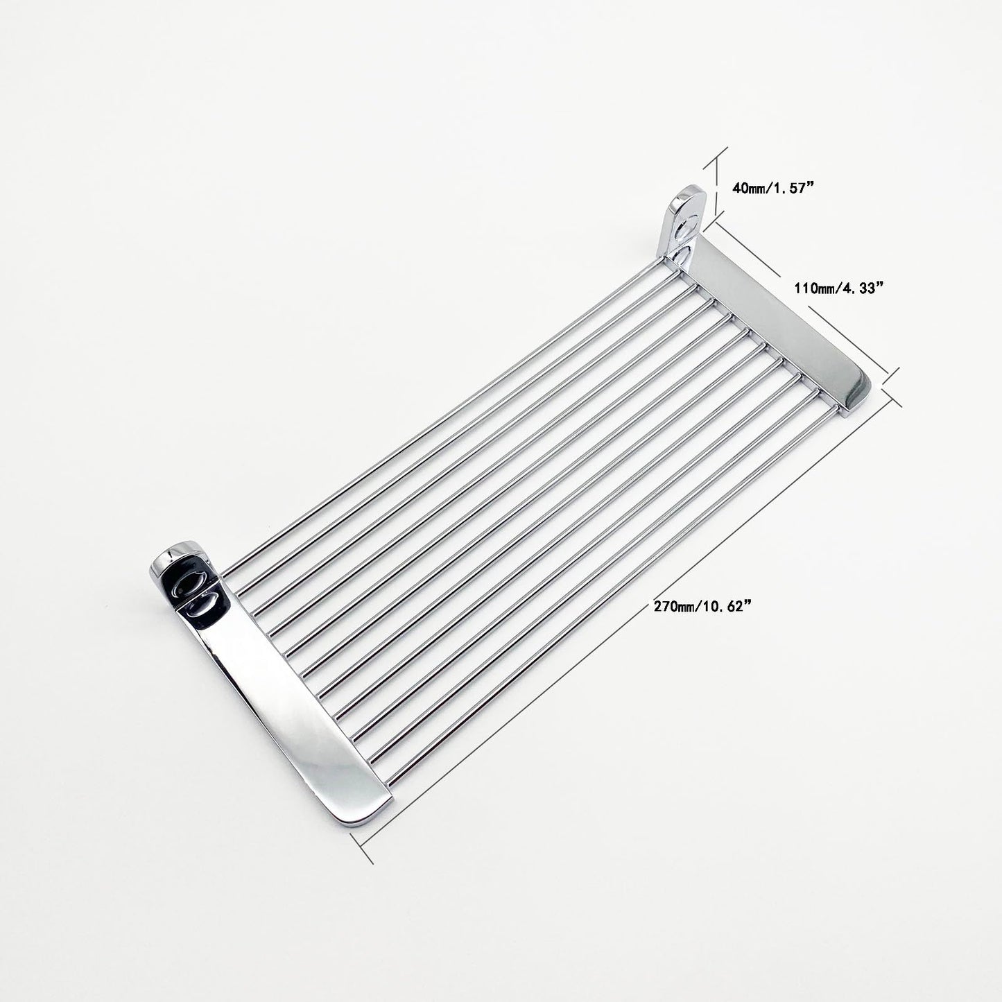 White Smoke BACOMOLOR Classic Chrome Shower Shelf 10.6-inch, Polished Chrome Brass Material, Floating Bathroom kitchen Toilet Over Sink Shampoo Cosmetics Liquid Soap Wipes Holder