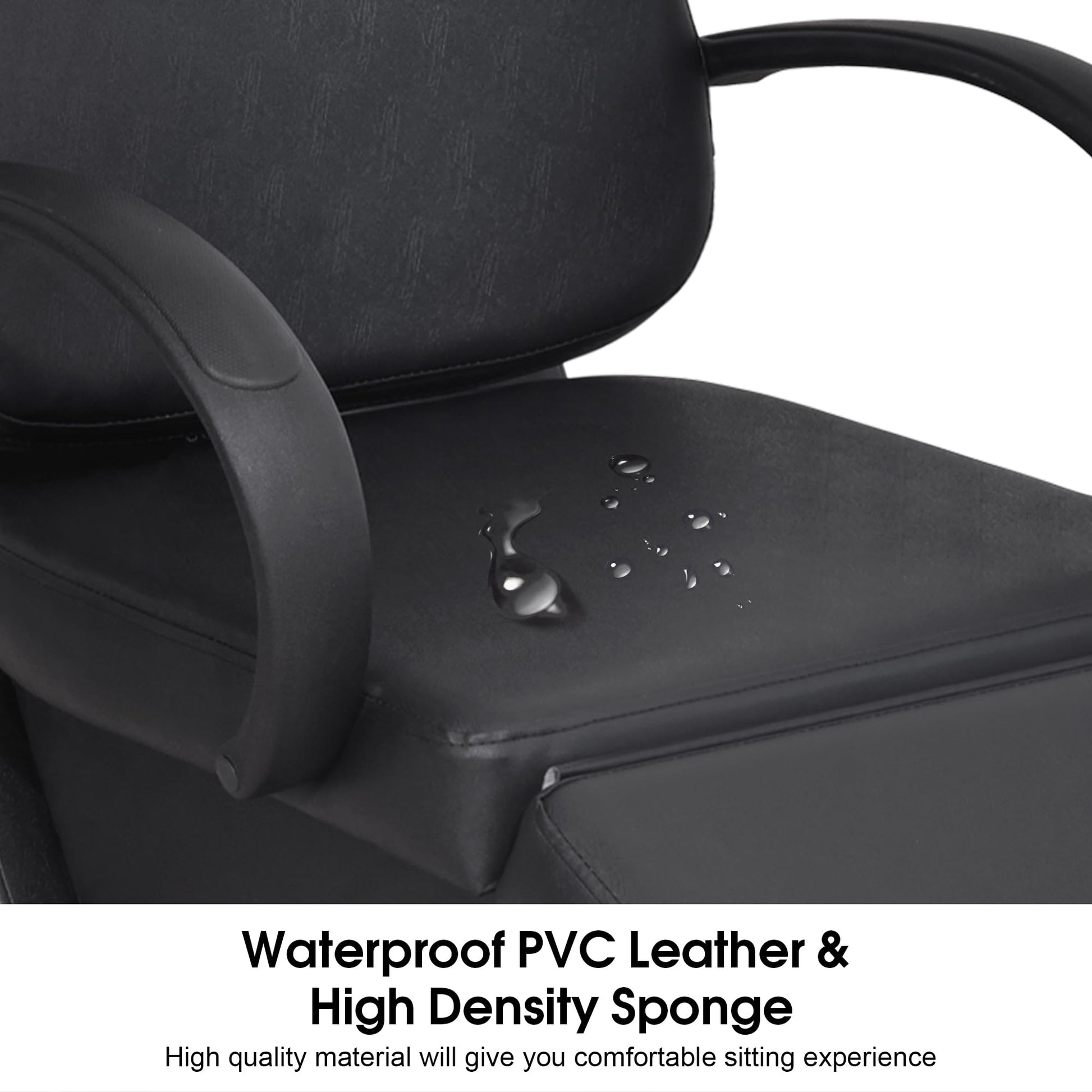 White Smoke BarberPub Ceramic Bowl Shampoo Chair, Adjustable Backwash Sink, Hair Stylist Barber Chairs for Salon Beauty Spa Tattoo Unit Station 9051