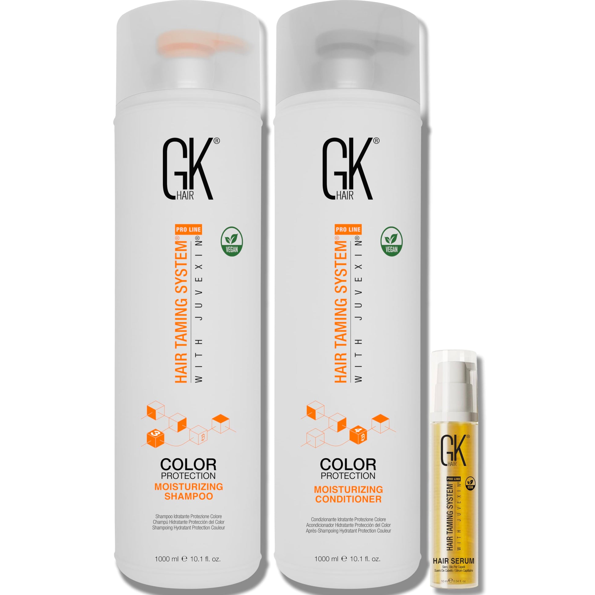 Light Gray GK HAIR Global Keratin Moisturizing Shampoo and Conditioner Sets (MOIS-DUO-1000-S10)