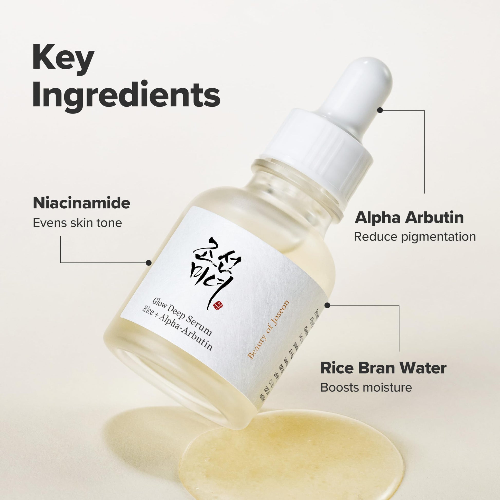 Lavender Beauty of Joseon Glow Deep Serum Rice Alpha-Arbutin for Uneven Dull Skin Tone, Daily Korean Skin Care for Men and Women 30ml, 1 fl.oz