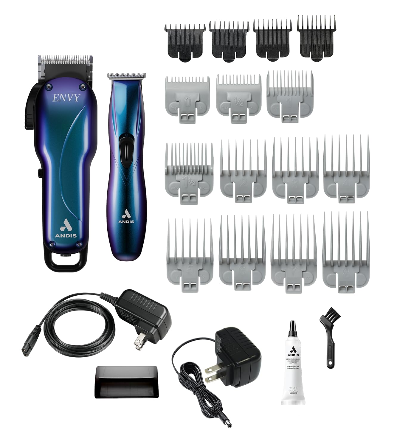 White Smoke Andis 560980 Limited Edition Galaxy Envy Li Cordless Clipper & Slimline Pro Cordless Beard Trimmer Combo Hair Cutting Kit