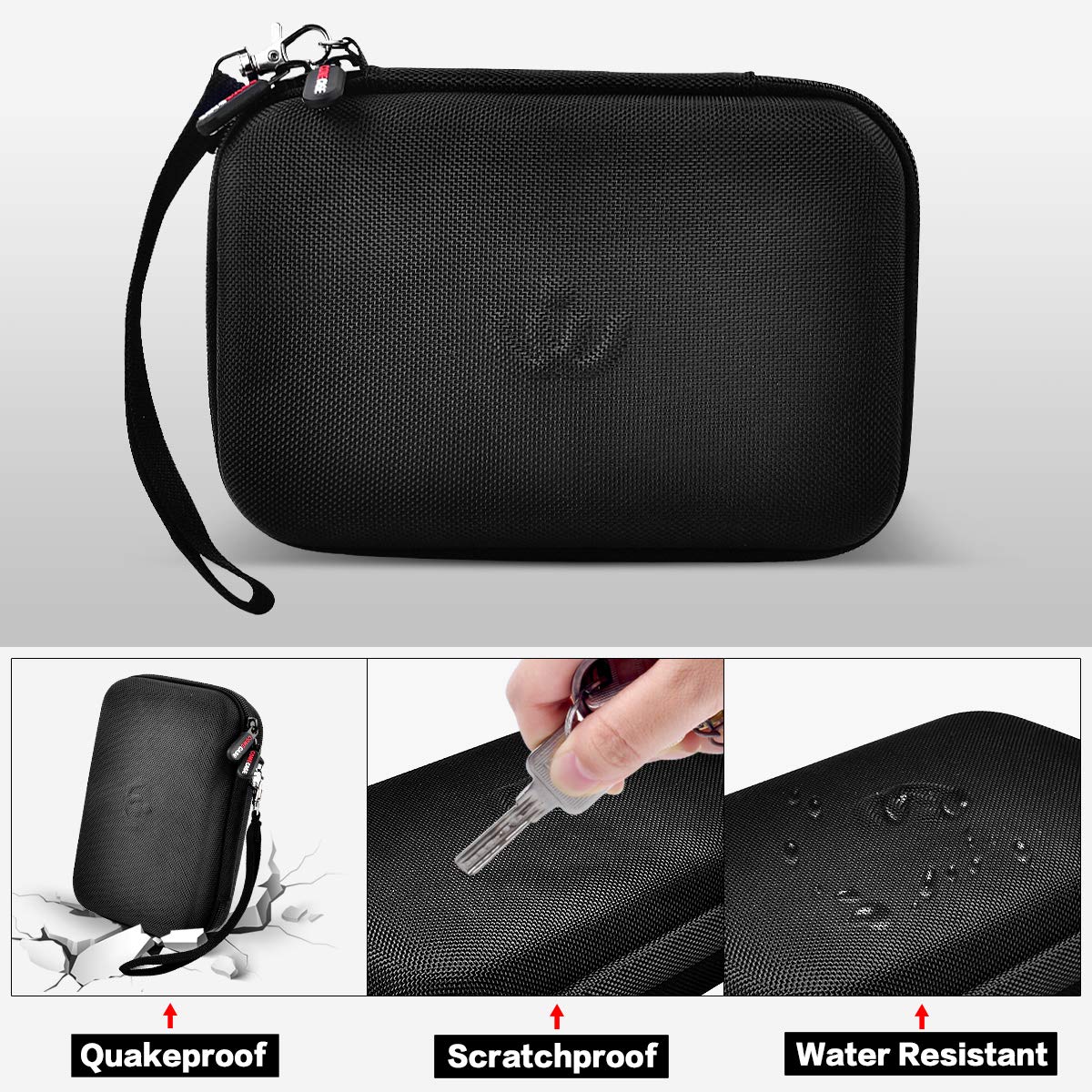 Dark Slate Gray Case for Andis Professional T-Outliner Beard & Hair Trimmer, Model GTO 04780/04710/04603/04775, with Mesh Pocket for Attachment Set - Bag Only (Black+Grey Inner)
