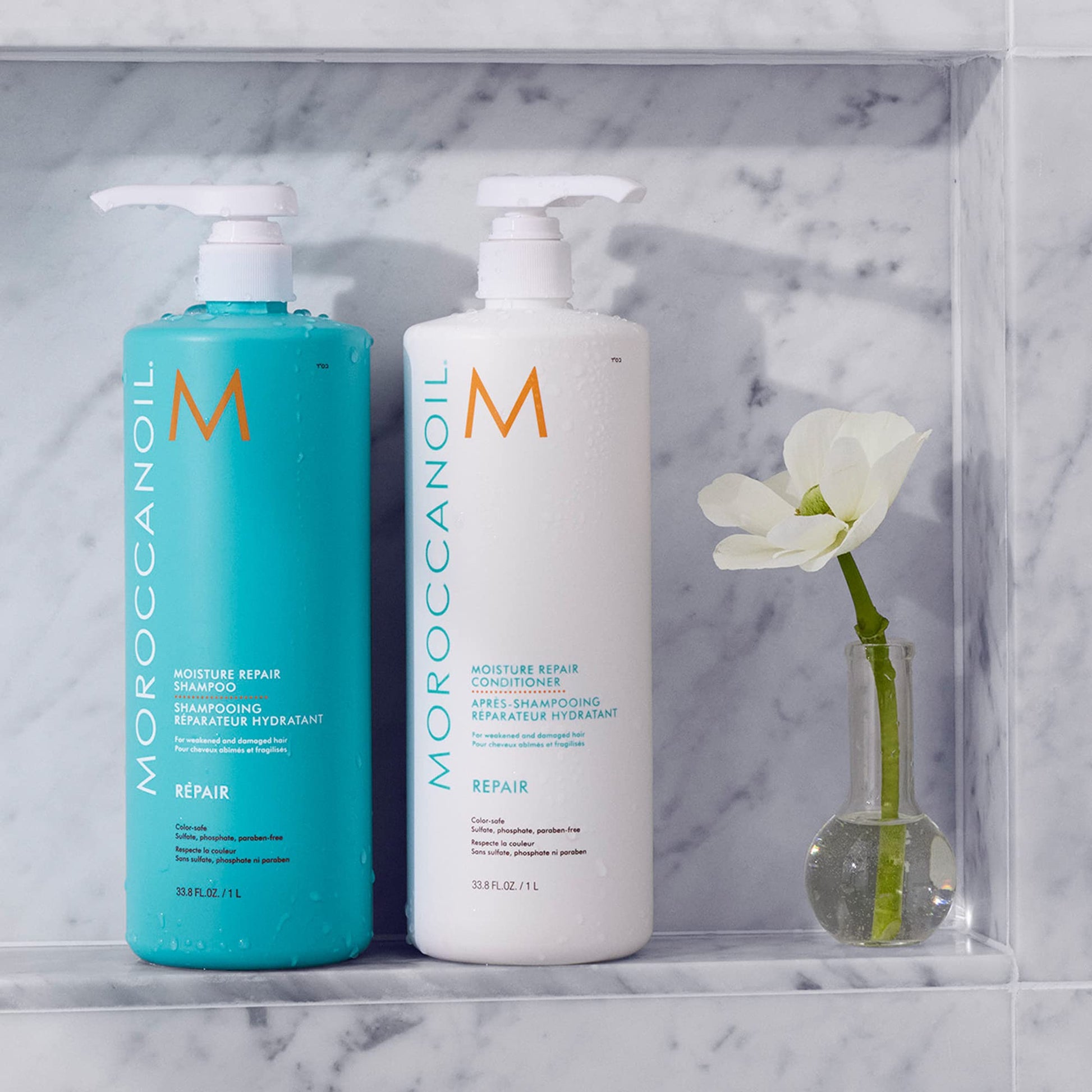 Gray Moroccanoil Moisture Repair Shampoo, 33.8 Fl. Oz.
