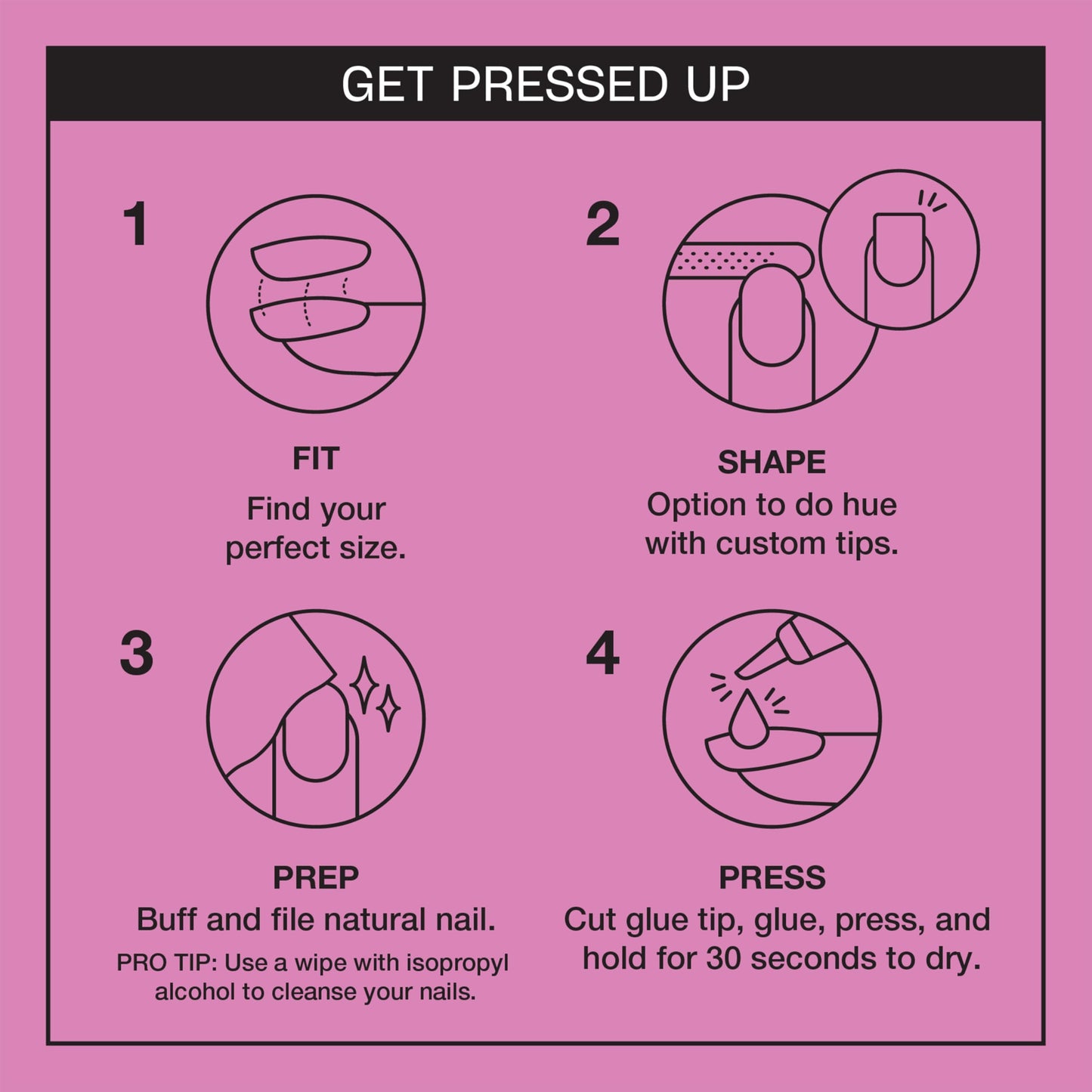 Orchid OPI On Point Lucky Lucky Lavender | Short Squoval Pink Lavender Press On Nails | 30 Count with Nail Glue | Long Lasting, Reusable, Non-damaging