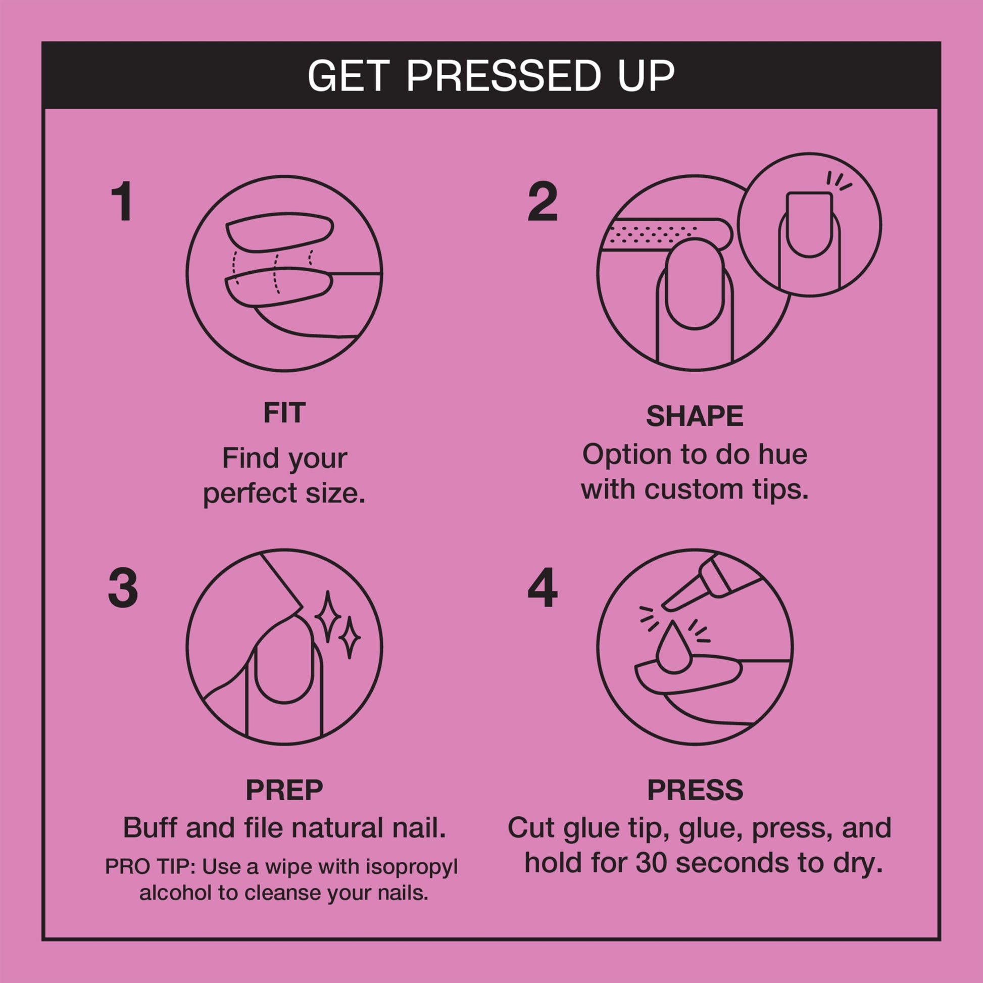 Orchid OPI On Point Lucky Lucky Lavender | Short Squoval Pink Lavender Press On Nails | 30 Count with Nail Glue | Long Lasting, Reusable, Non-damaging