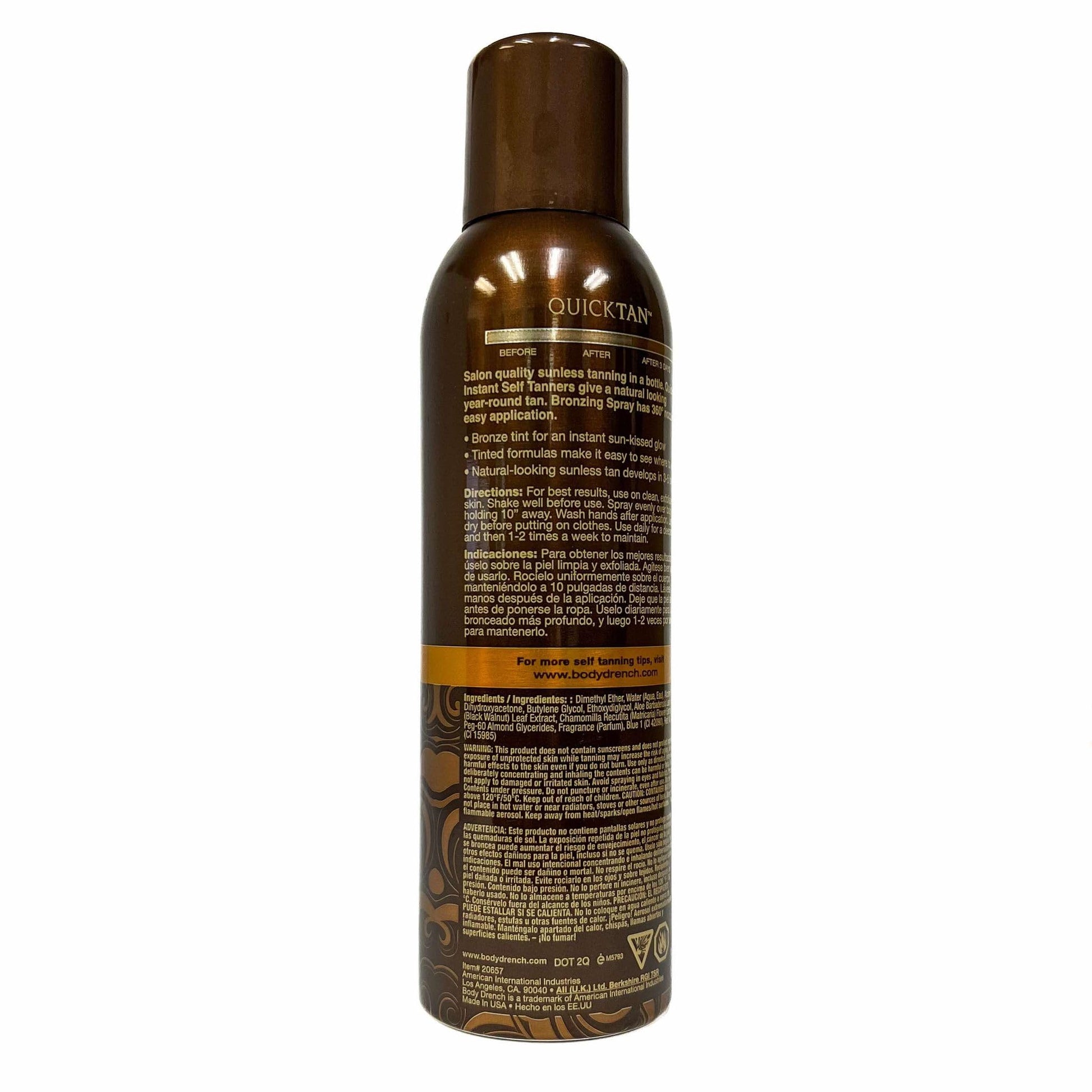 Dark Slate Gray Body Drench Quick Tan Instant Self Tanner Bronzing Spray, Medium/Dark 6 oz (Pack of 4)