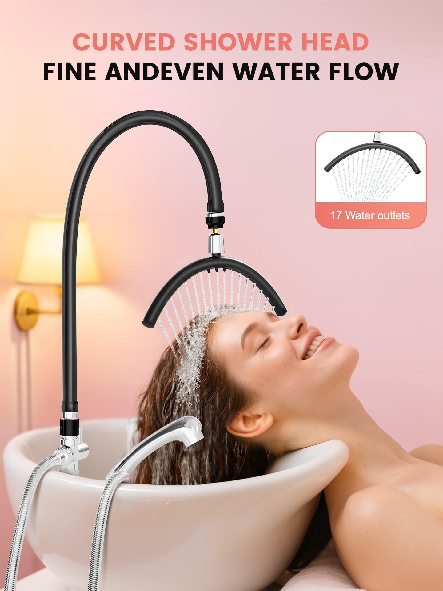Thistle Head Spa Tools - Professional Shampoo Bowl Waterfall Equipment, Easy-Install Sink Faucet Hose Attachment for Hair Salon, Home & Salon