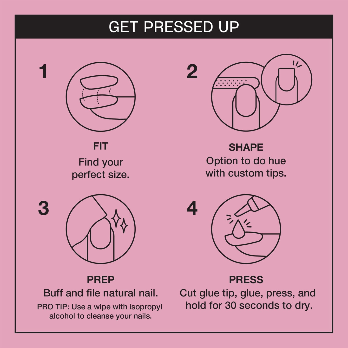 Light Pink OPI On Point Princesses Rule! | Short Squoval Pink Shimmer Press On Nails | 30 Count with Nail Glue | Long Lasting, Reusable, Non-damaging