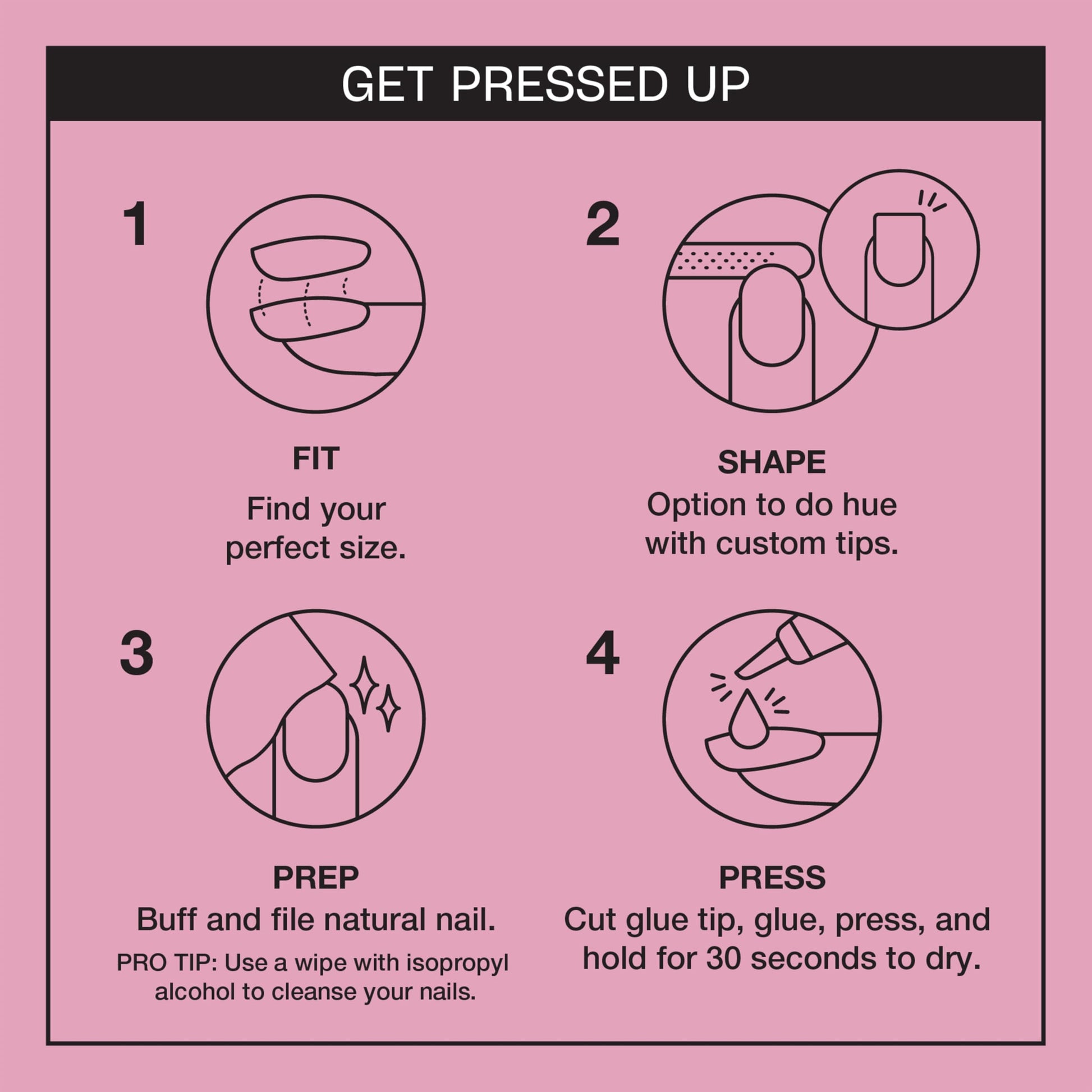 Light Pink OPI On Point Princesses Rule! | Short Squoval Pink Shimmer Press On Nails | 30 Count with Nail Glue | Long Lasting, Reusable, Non-damaging