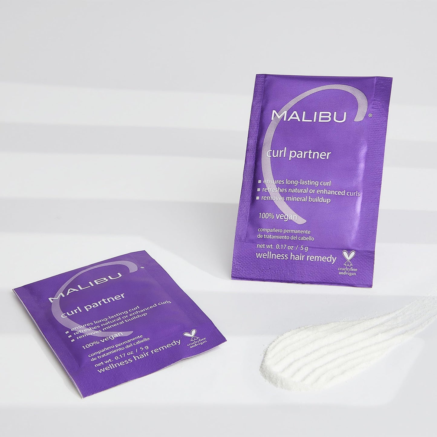 Lavender Malibu C Curl Partner Wellness Remedy (12 Packets) - Removes Mineral Build up for Healthier + Bouncier Curly Hair - Contains Gentle Antioxidants for Curly Hair Care