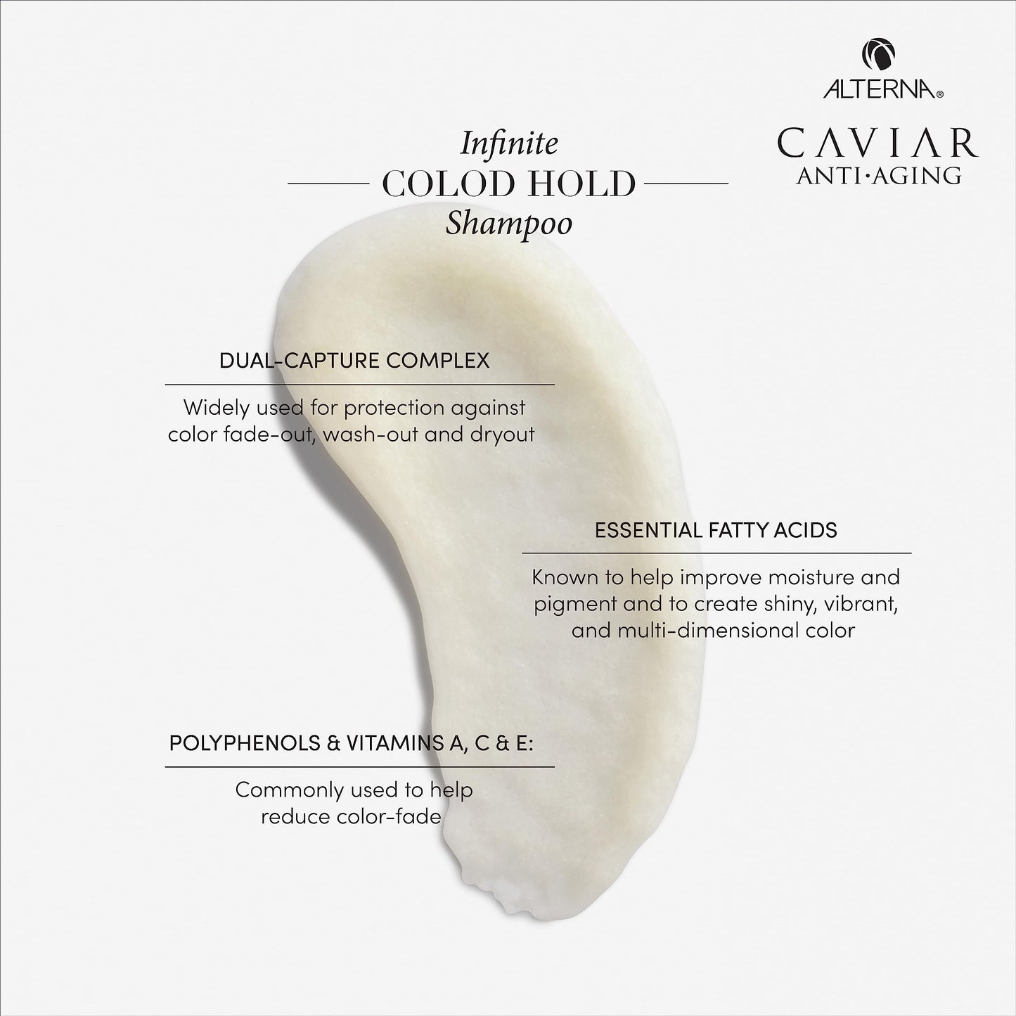 White Smoke Alterna CAVIAR Anti-Aging Infinite Color Hold Shampoo 33.8 Fl Oz | For Color Treated Hair | Minimizes Color Fade | Sulfate Free