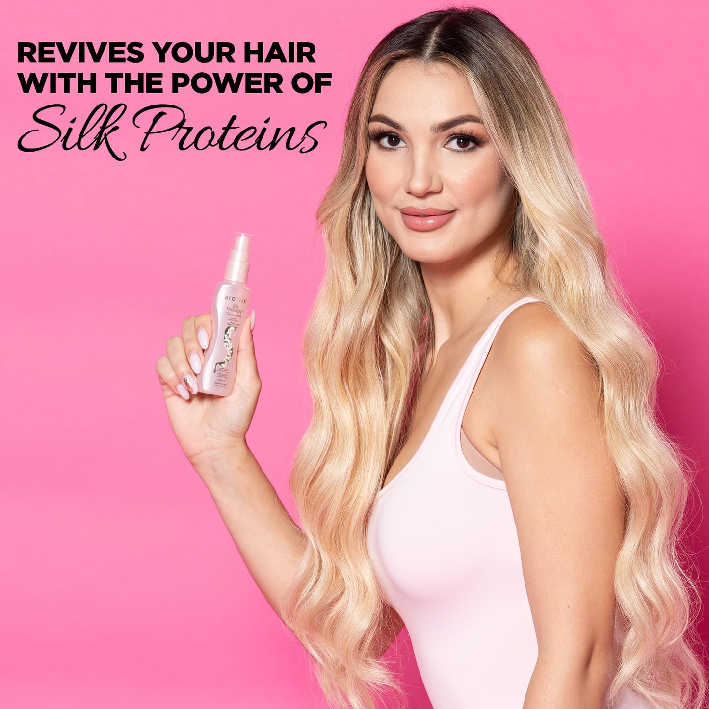 Hot Pink BioSilk Irresistible Collection Silk Therapy Hair Fragrance 2.26oz. Jasmine & Honey Scent, 2.26 ounces