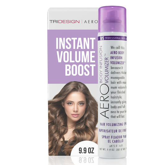Lavender TRIDESIGN Aero Body Infusion Volumizer - Achieve Maximum Volume & Enhanced Texture, Weightless Formula for Root Lift & Fullness, Adds Body & Shine, Versatile Style for All Hair Types - 9.9 oz