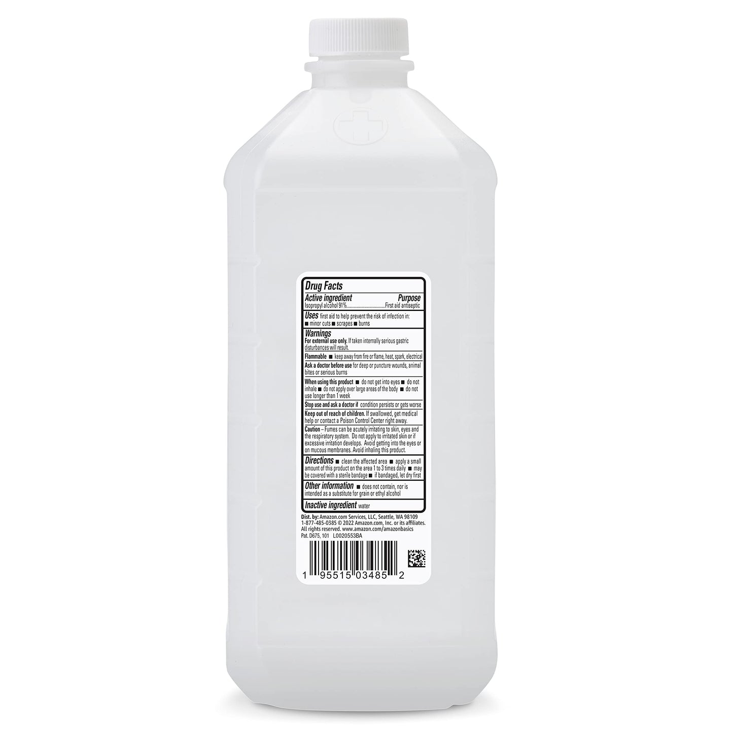 Lavender Amazon Basics Isopropyl Alcohol 91% First Aid Antiseptic, Multipurpose Disinfectant for Minor Cuts and Scrapes, Unscented, 32 fl oz Bottle, Pack of 1 (Previously Solimo)