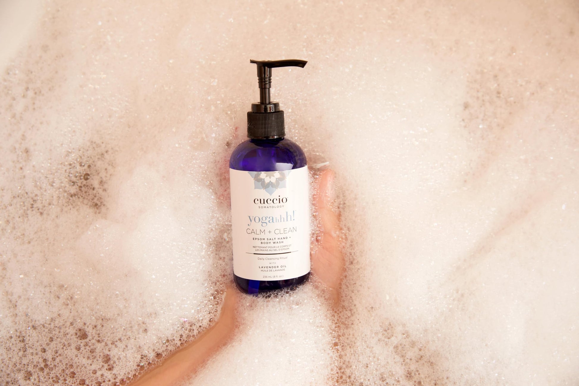 Wheat Cuccio Somatology Calm And Clean Epsom Salt Lavender Body Wash - Cleansing, Nourishing Wash And Soak For Pure, Deep, Relaxation - Relief For Sore Muscles - Chemical, Paraben And Dye Free - 8 Oz