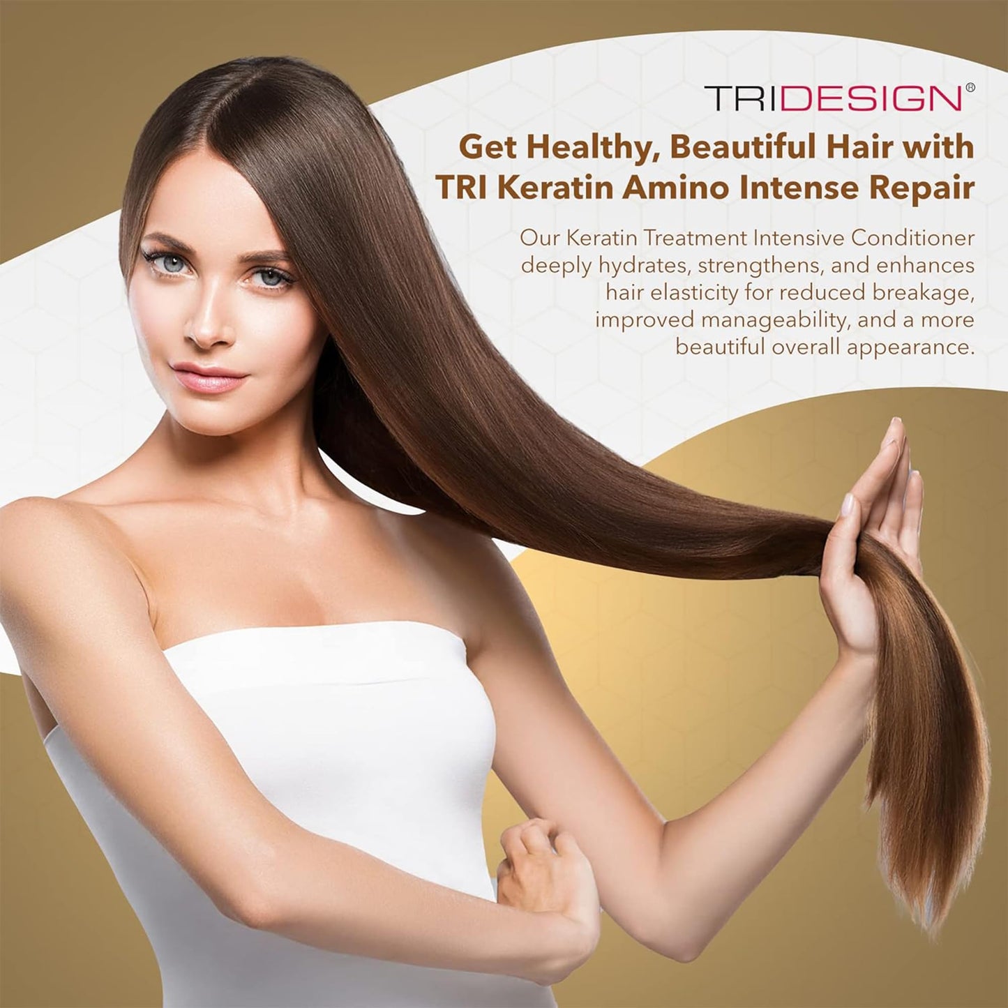 Dim Gray TRIDESIGN Keratin Amino Intense Repair - Keratin Hair Treatment with Coconut Oil, Amino Acids, & Hydrolyzed Keratin Protein - Moisturizing Hair Mask for Damaged Hair & Deep Conditioning - 6 oz