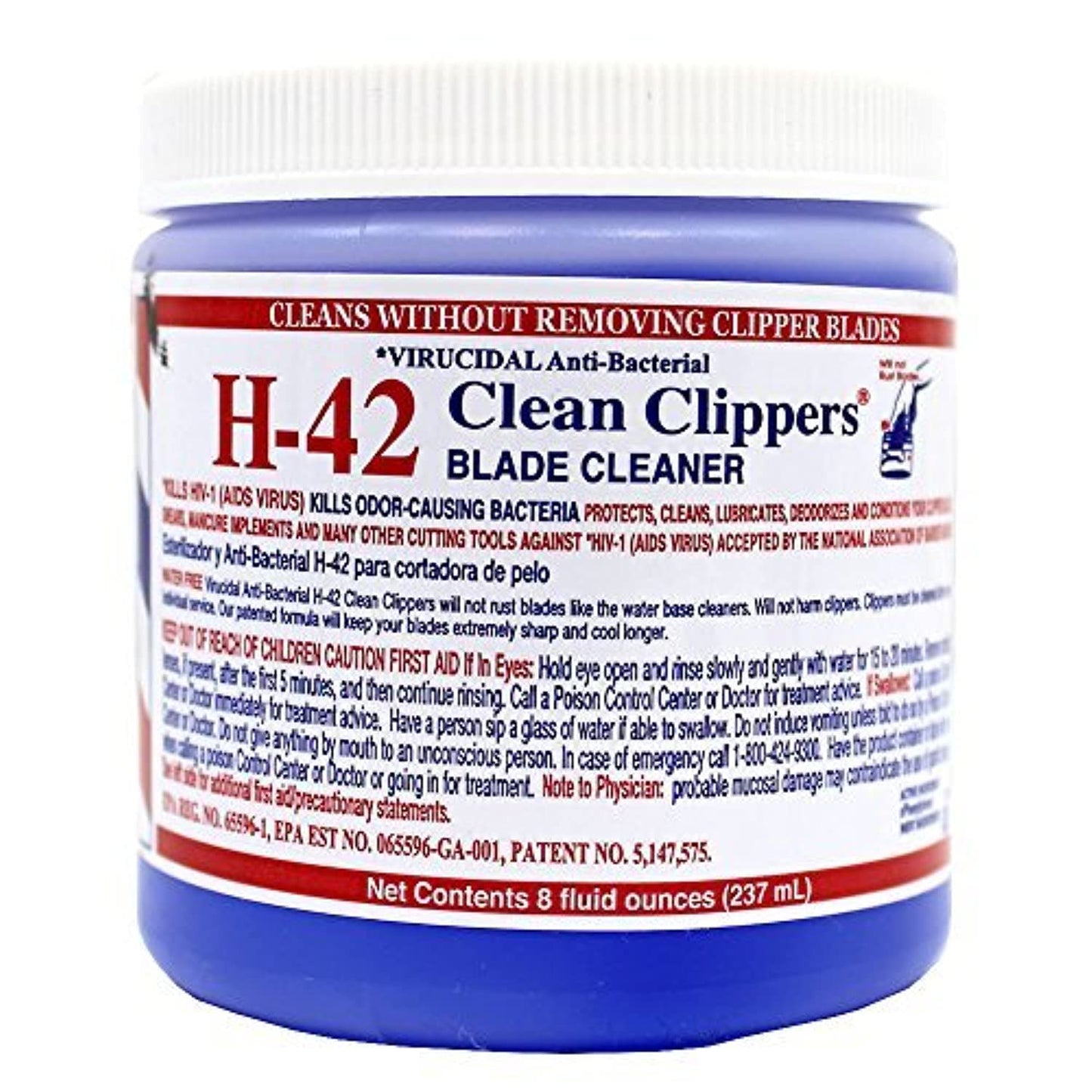 White Smoke H-42 Clean Clippers Blade Cleaner Virucidal Anti-bacterial 8oz by H-42