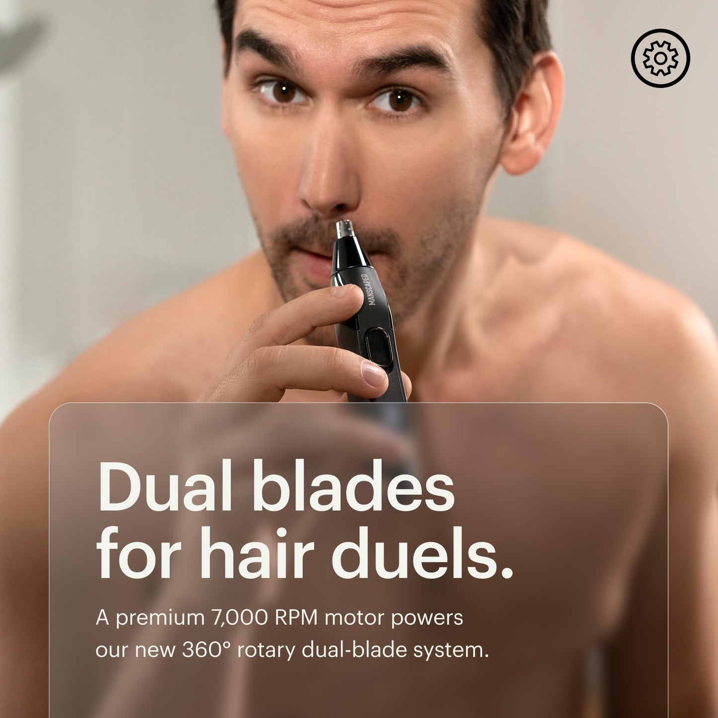 Dark Gray MANSCAPED® The Weed Whacker® 2.0 Electric Nose & Ear Hair Trimmer – 7,000 RPM Precision Tool with Rechargeable Battery, Wet/Dry, Easy to Clean, Improved Stainless Steel Replaceable Blade