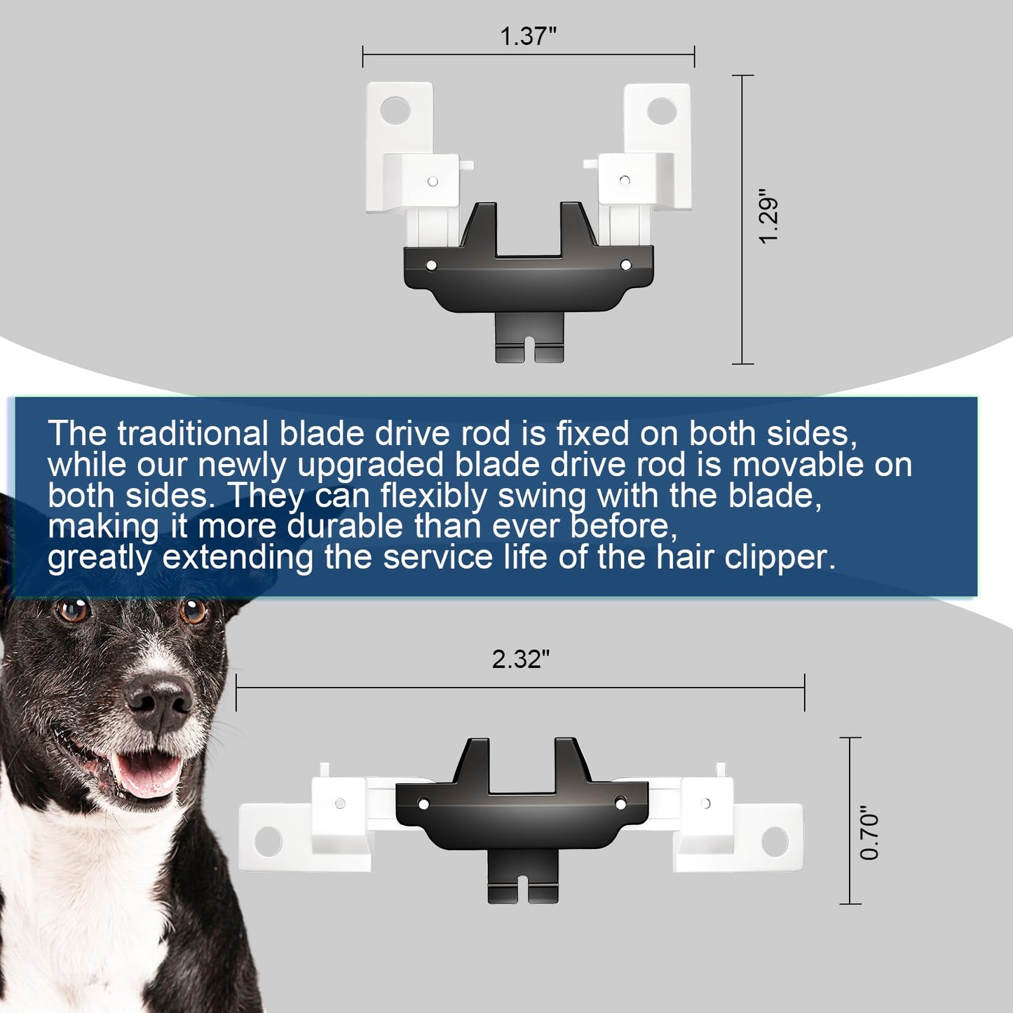 Gray DODAER Upgrade Metal Blade Drive Assembly Lever Compatible with Andis AG & AGC pet Clipper (5 Pack)