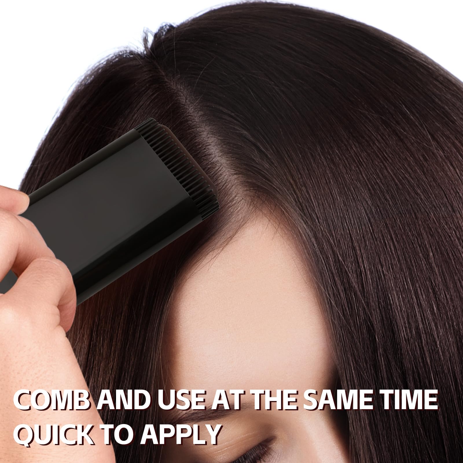 Dark Slate Gray Boobeen Root Touch Up Hair Color Stick，Blendable Hairline Powder for Gray Coverage，Long Lasting Root Cover Up & Thinning Edges,Natural Finish for Women & Men